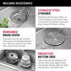 Lavabo de cocina tipo estación de trabajo con un receptáculo de acero inoxidable de 30" de montaje superior encastrado, con reborde WorkFlow™ y accesorios
